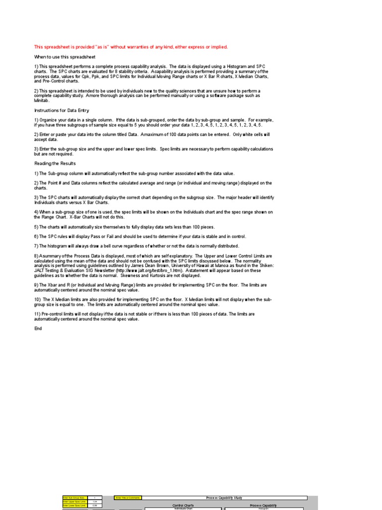 process-capability-study-template-spreadsheet-skewness