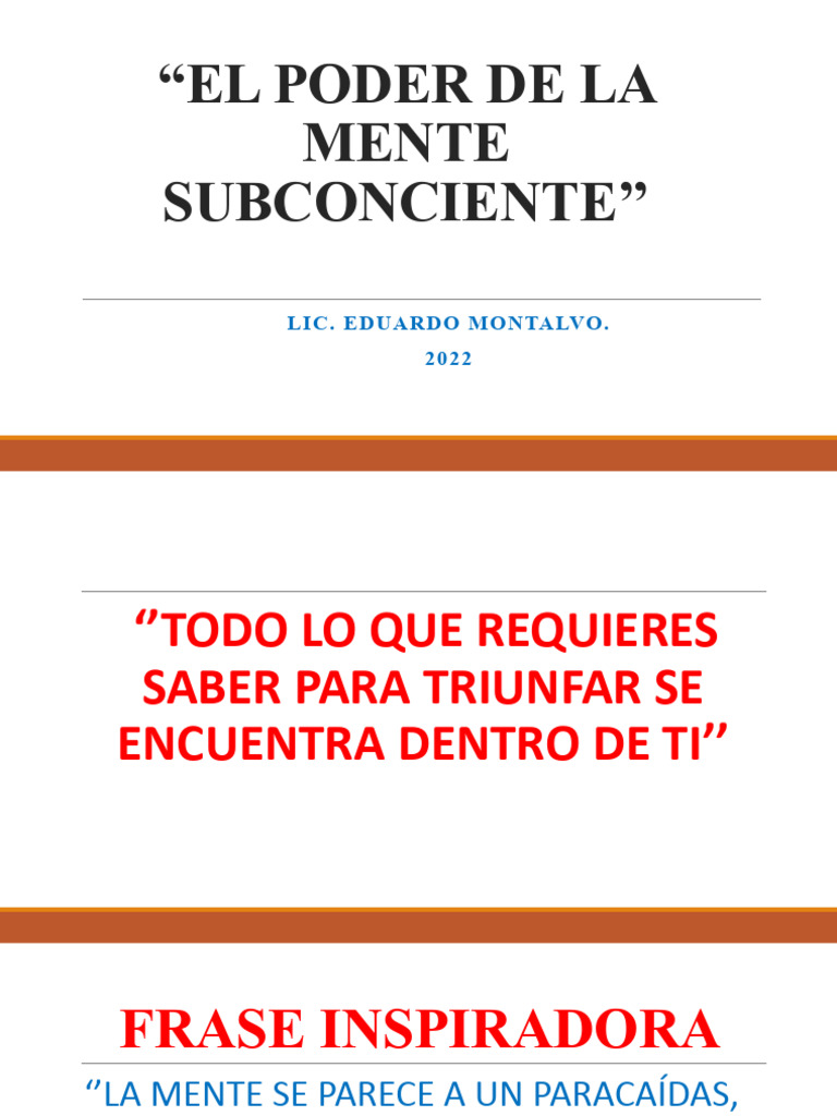 El Poder De La Mente Subconciente Pdf