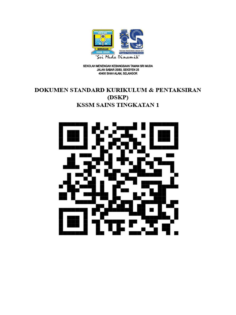 QR CODE DSKP SAINS T1 | PDF