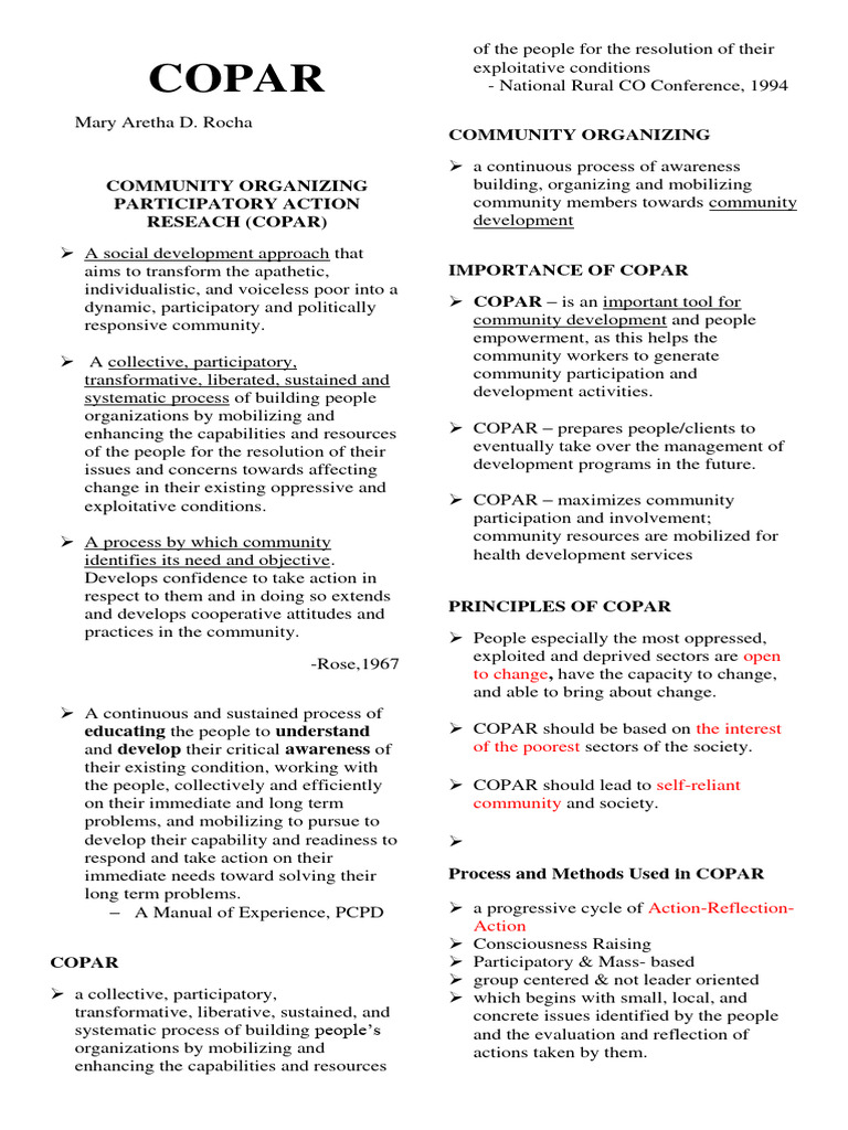 Community Health Care Development Process | PDF | Reflective Practice ...