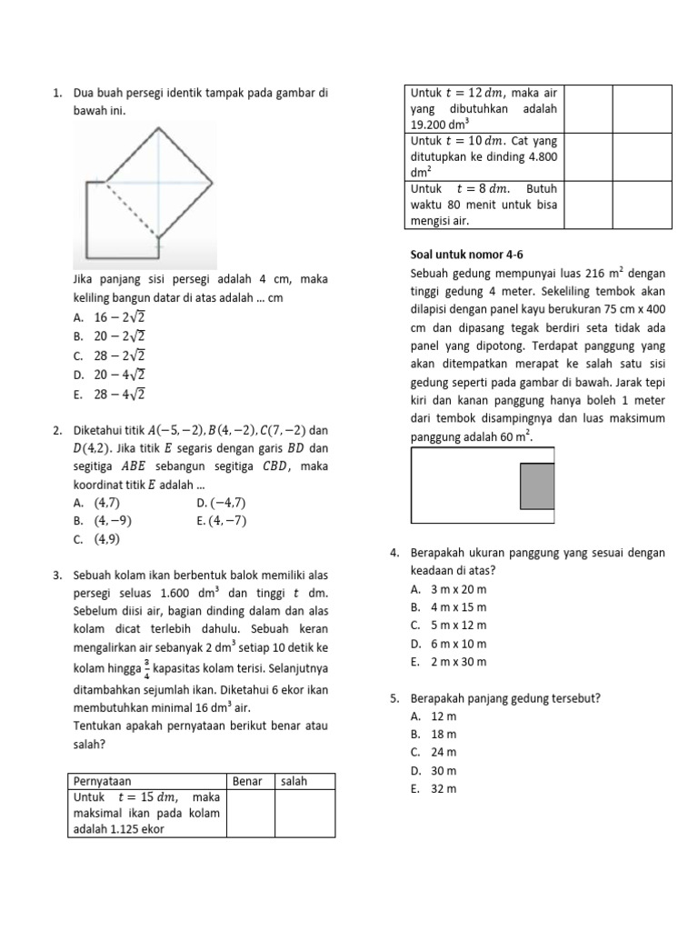 Soal Snbt Matematika Pdf