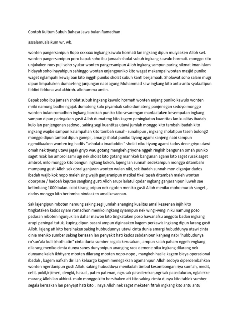 Contoh Kultum | PDF