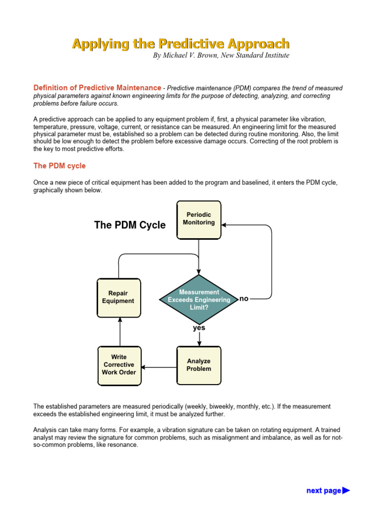 Definition of Predictive Maintenance | PDF | Physical Sciences ...