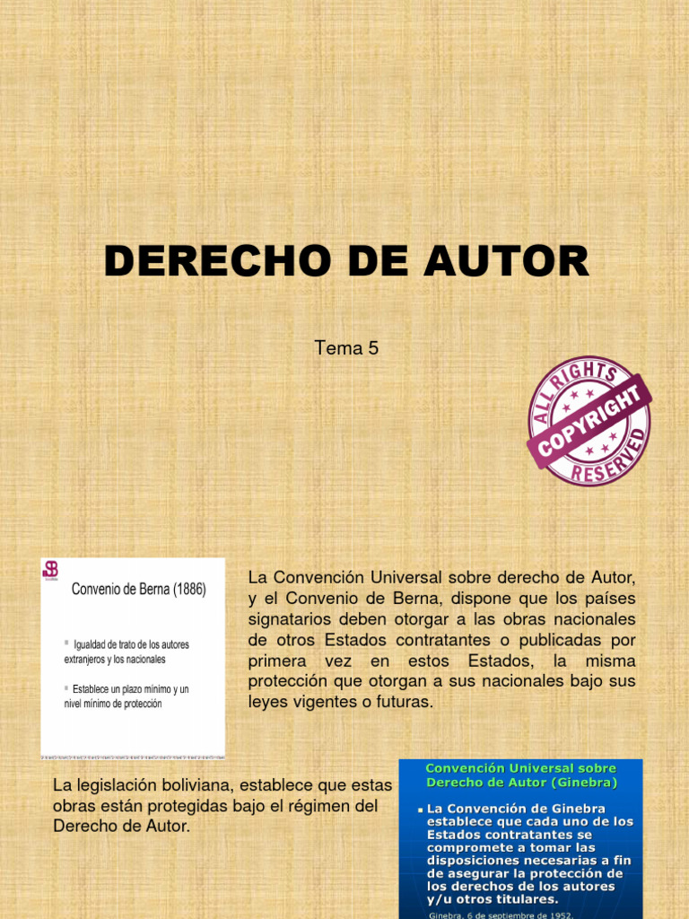 Derecho de Autor en Bolivia: Marco Legal | PDF | Derechos de autor | Autor