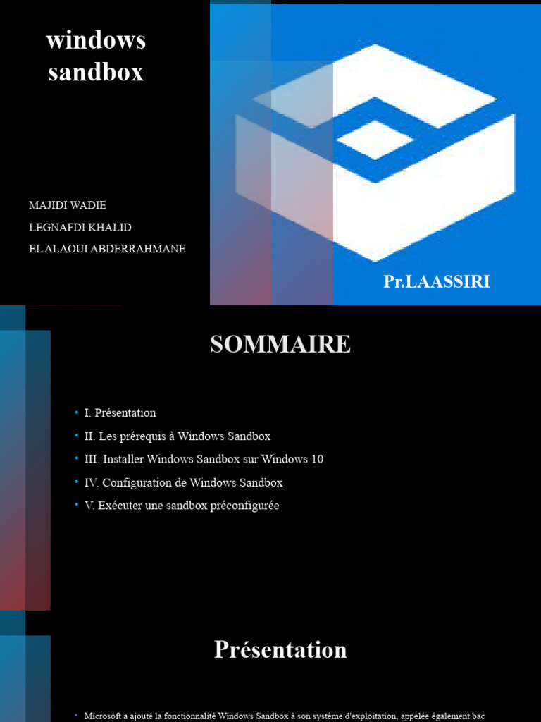 Guide d'installation de Windows Sandbox | PDF | Microsoft Windows ...
