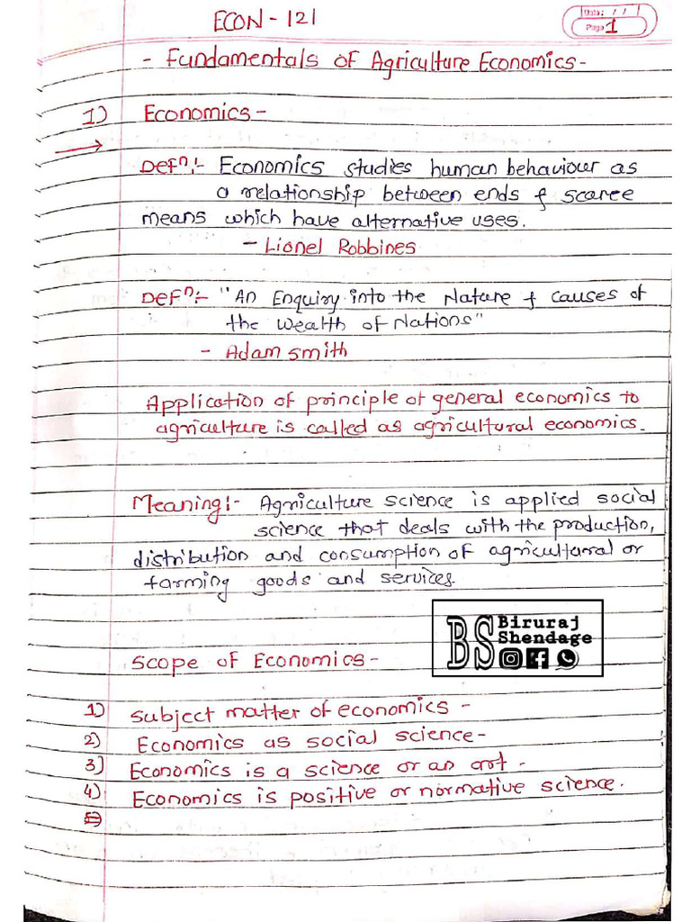 Econ 121 Handwritten Short Note 2 | PDF
