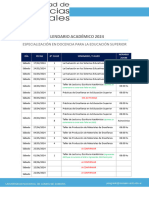 Calendario Académico EDES UNLZ 2024 - Seminarios