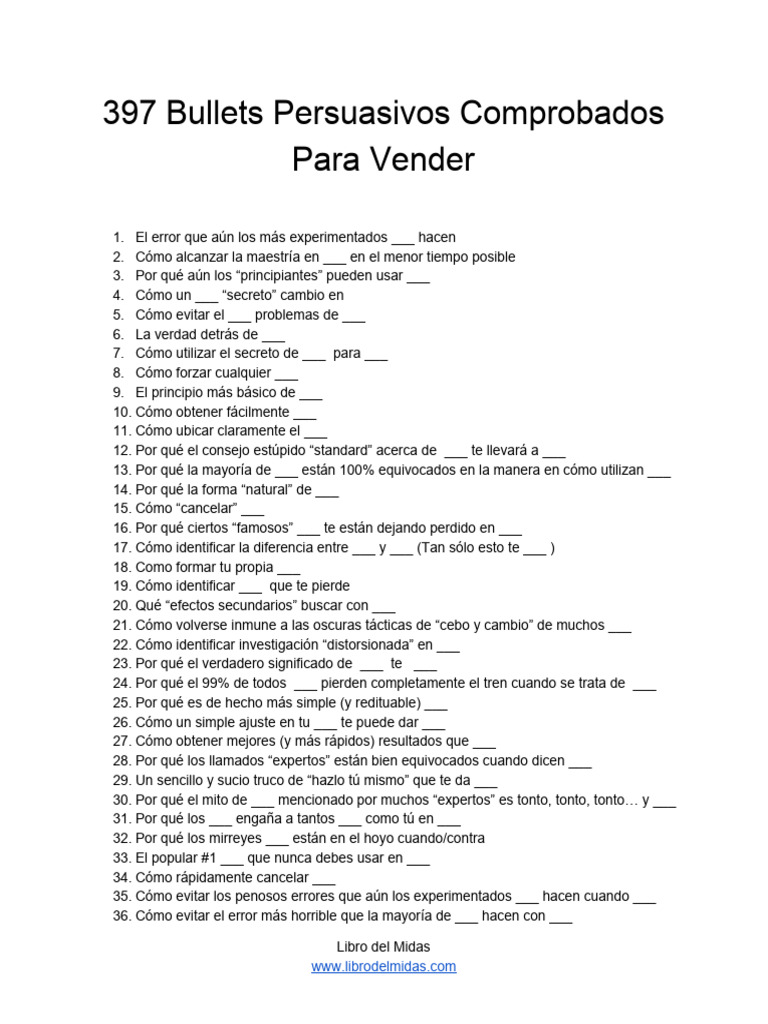 Bullets Persuasivos para Vender | PDF