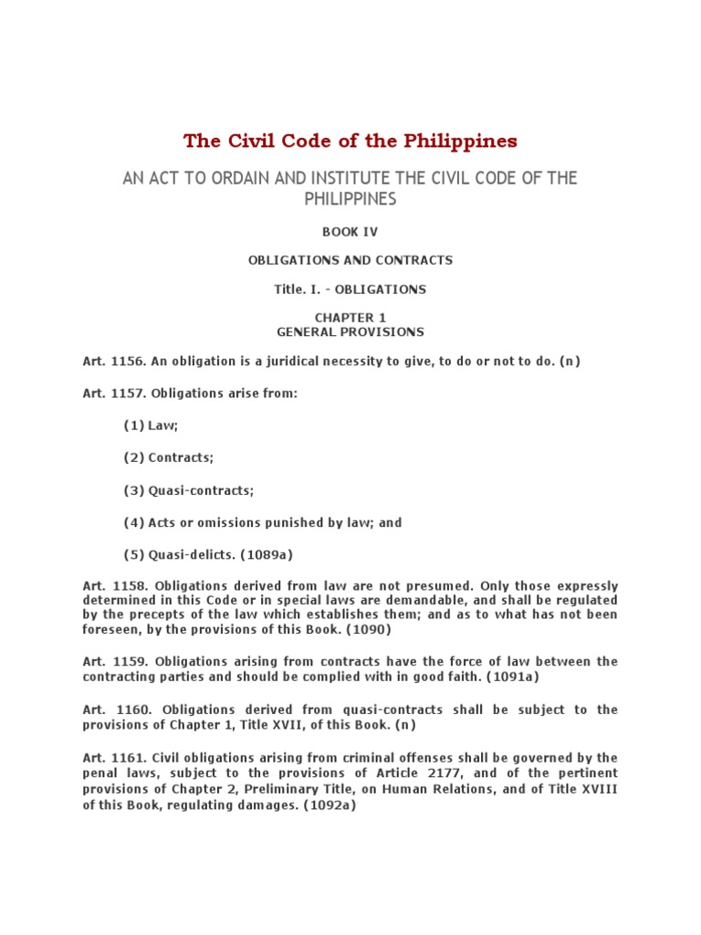 The Civil Code of The Philippines | PDF | Assignment (Law) | Guarantee