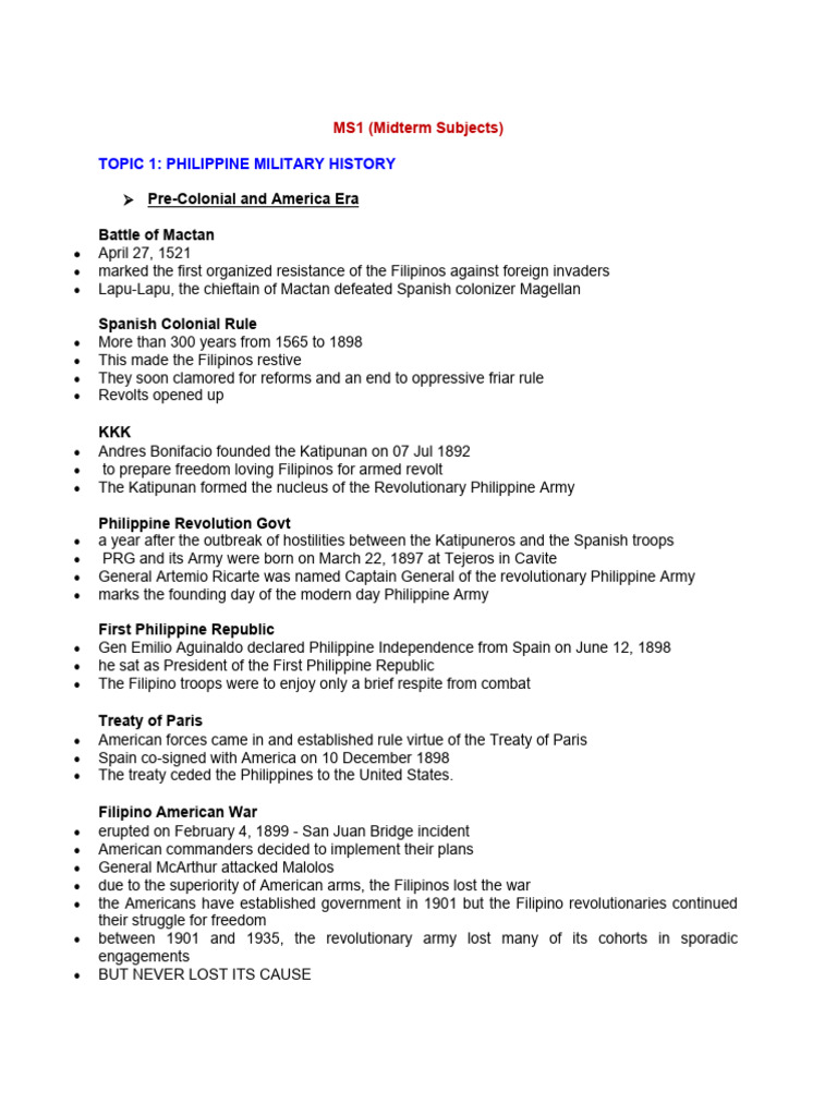 Philippine Military History Overview | PDF | Morality | Courage