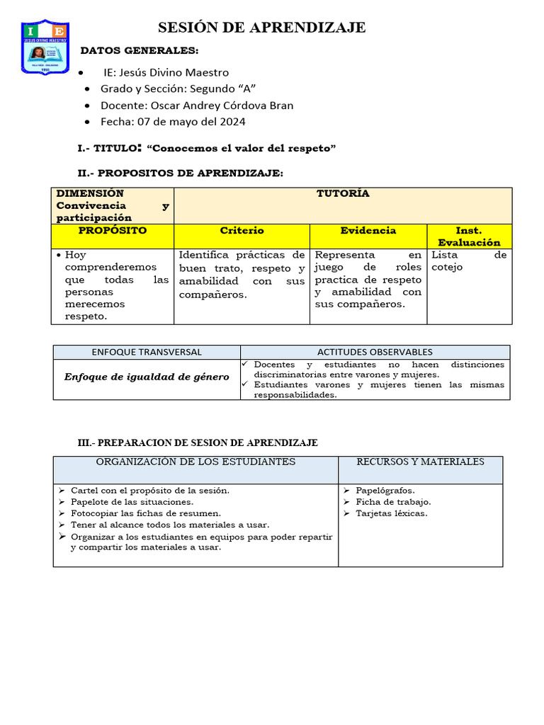 Valor del Respeto en el Aula | PDF | Conceptos psicologicos | Cognición