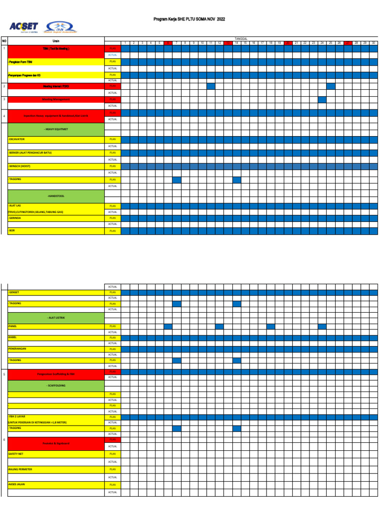 Rencana Kerja Bulanan Pdf