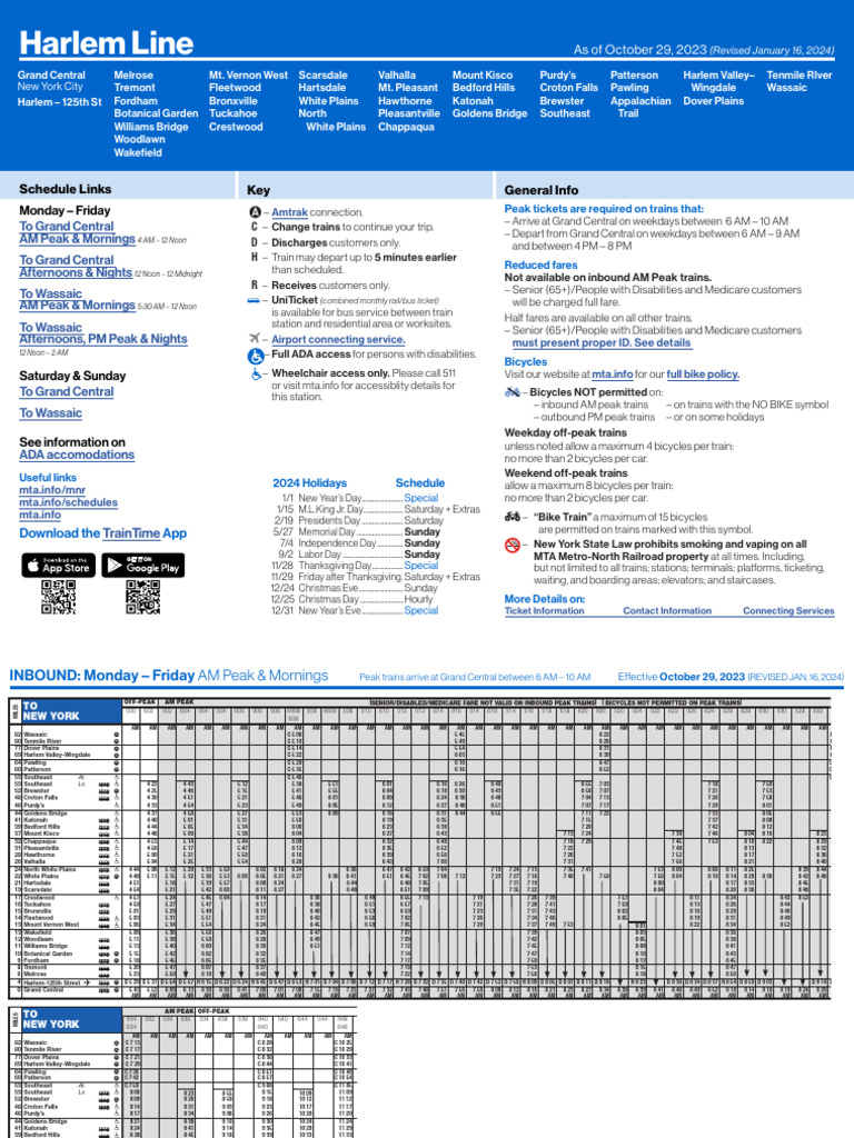 Metro-North Harlem Line Schedule 2023 | PDF | Transport