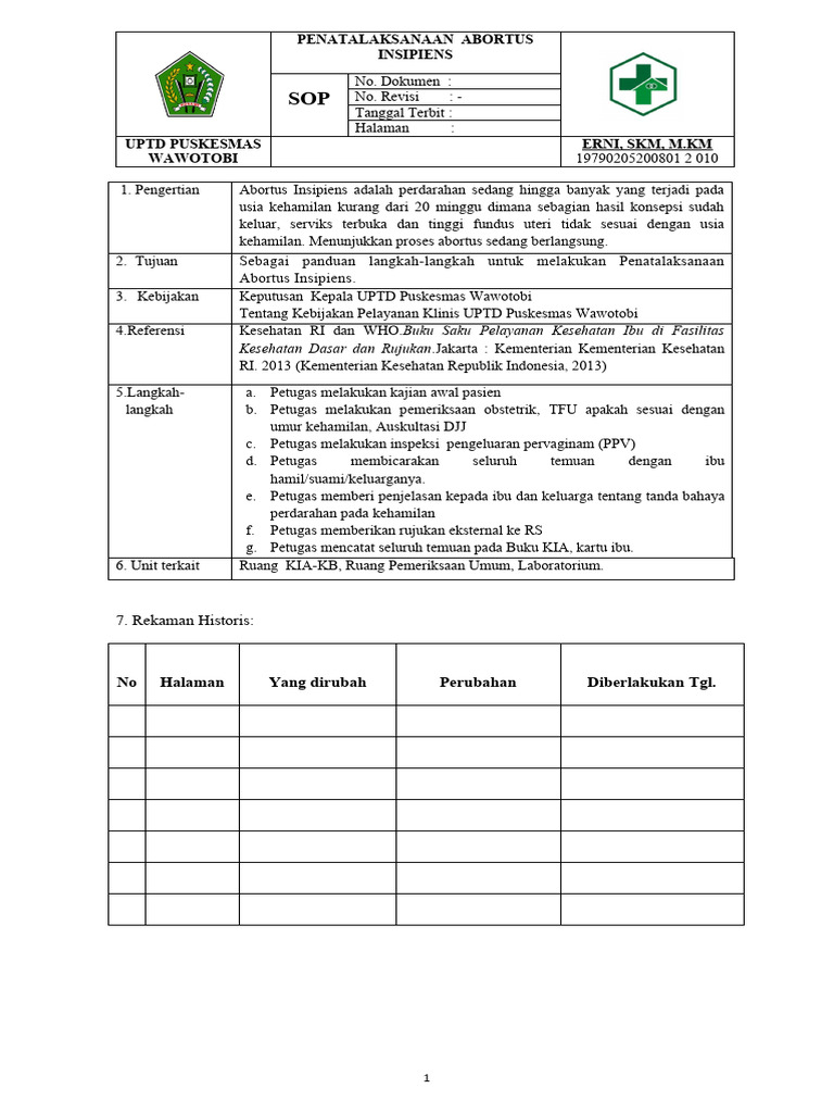 Sop abortus insipien pdf