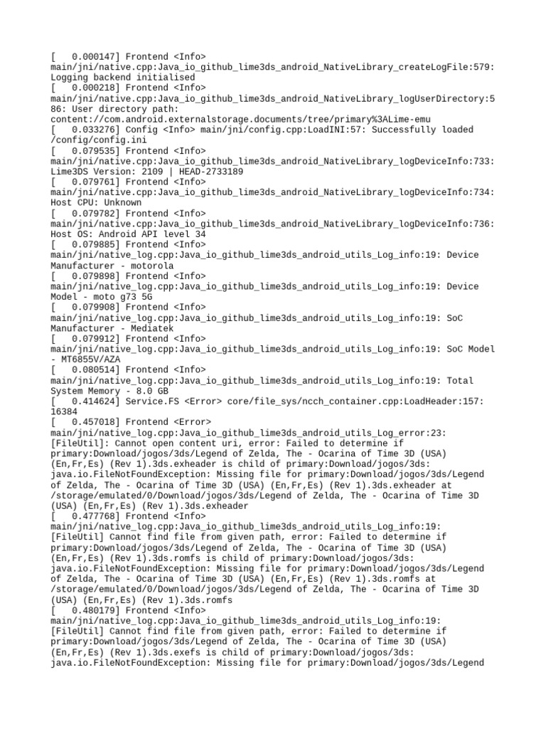 Citra Log - Txt.old | PDF | The Legend Of Zelda | Computer Architecture