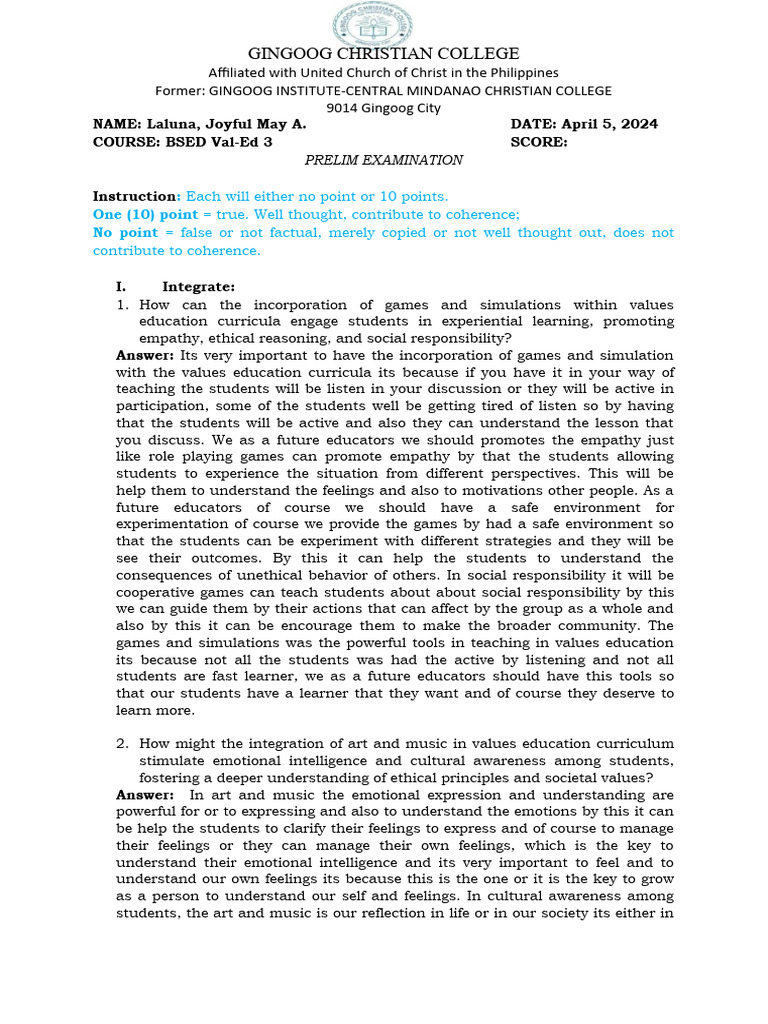 Engaging Values Education Strategies | PDF | Critical Thinking | Learning
