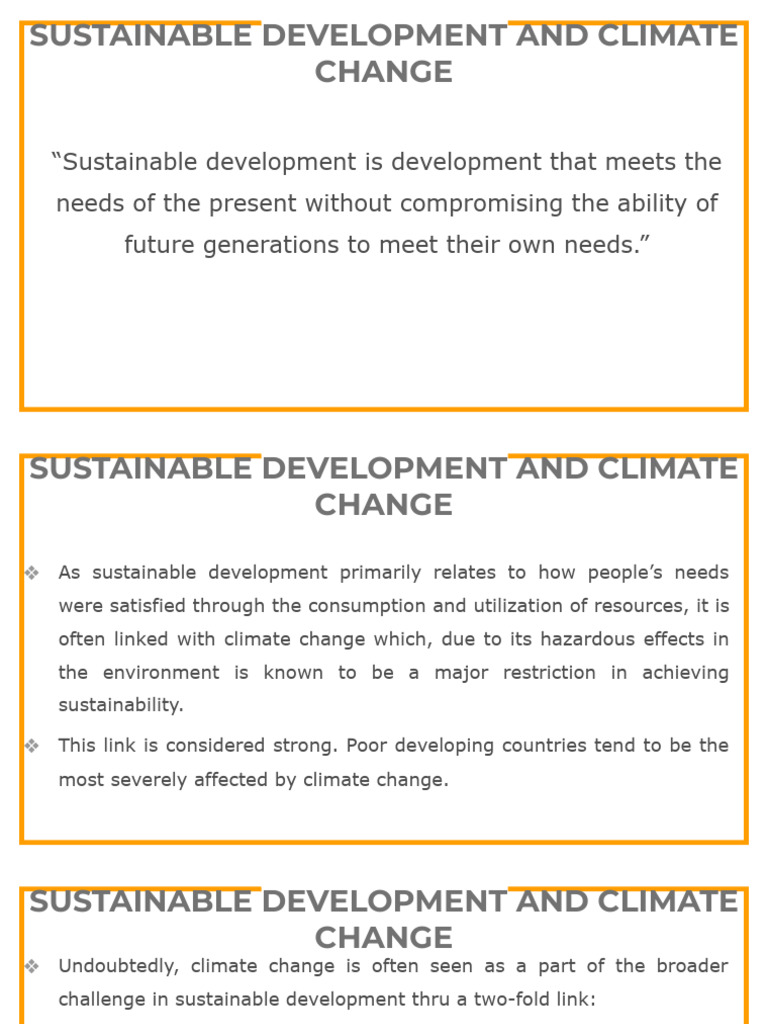 Sustainable Development & Climate Change | PDF | Sustainability | Food ...