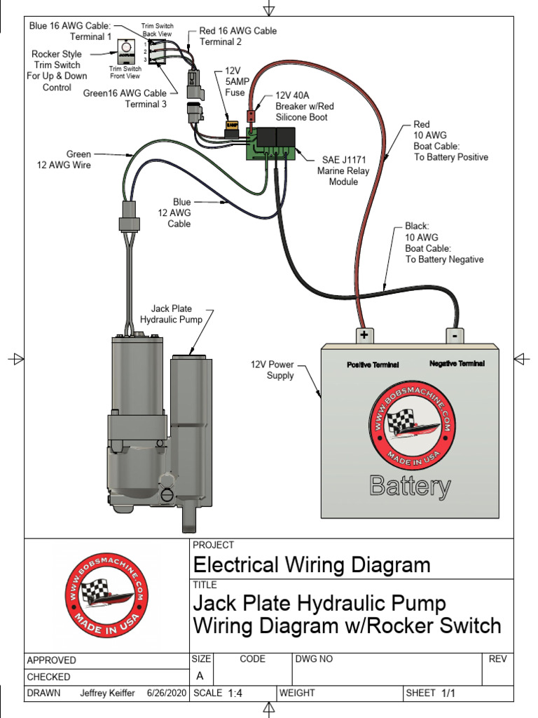 Jack Plate Hydraulic Pump Wiring Diagram | PDF | Electrical Wiring ...