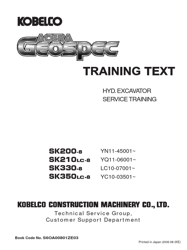 SK200-8 Training Text - Original - KCMM | PDF | Engines | Pump