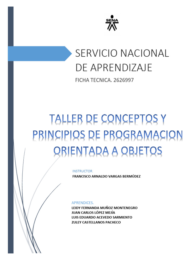Taller de Conceptos y Principios de Programacion Orientada A Objetos ...