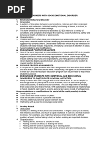 Learners With Socio Emotional Disorder