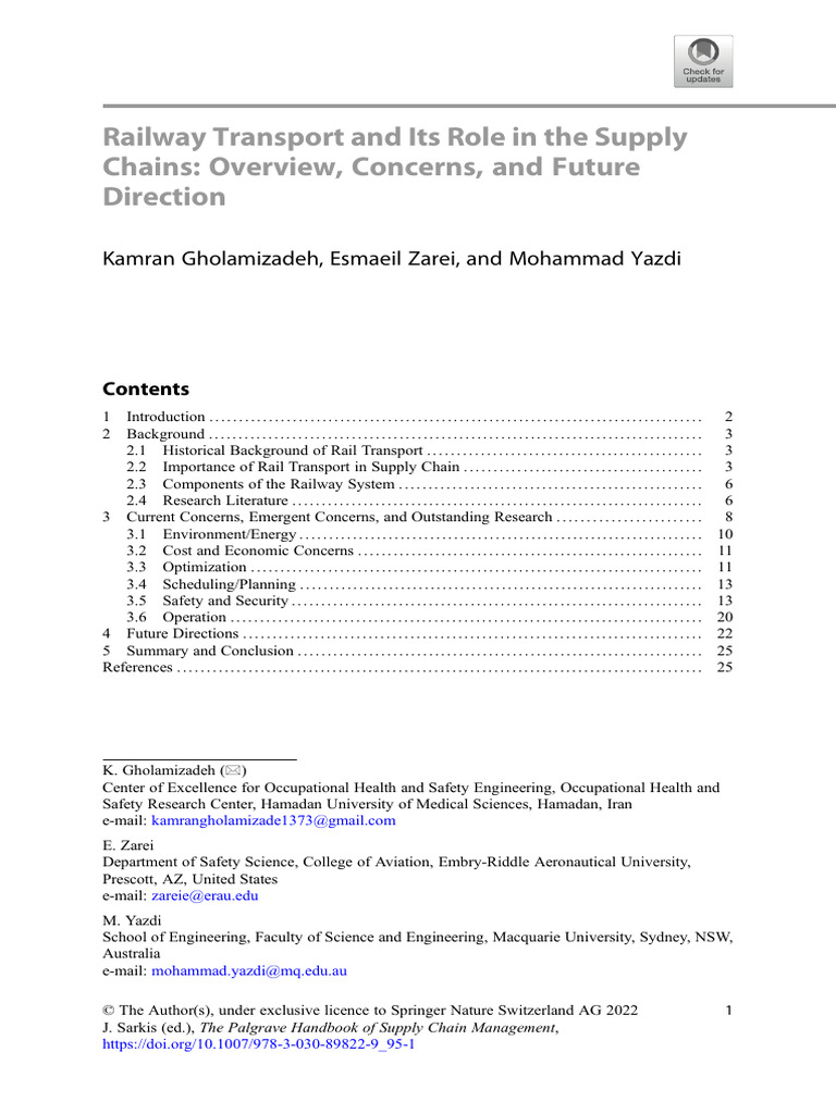 Rail Transport's Role in Supply Chains | PDF | Rail Transport | Train