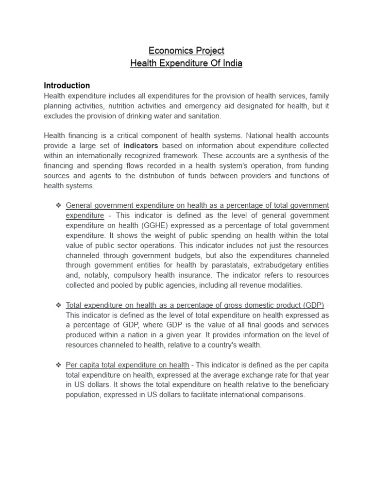Health Expenditure Trends in India | PDF | Government Spending | Health ...