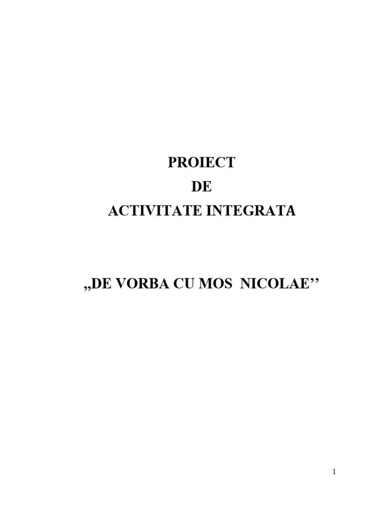 PROIECT de Vorba Cu Mos Nicolae | PDF