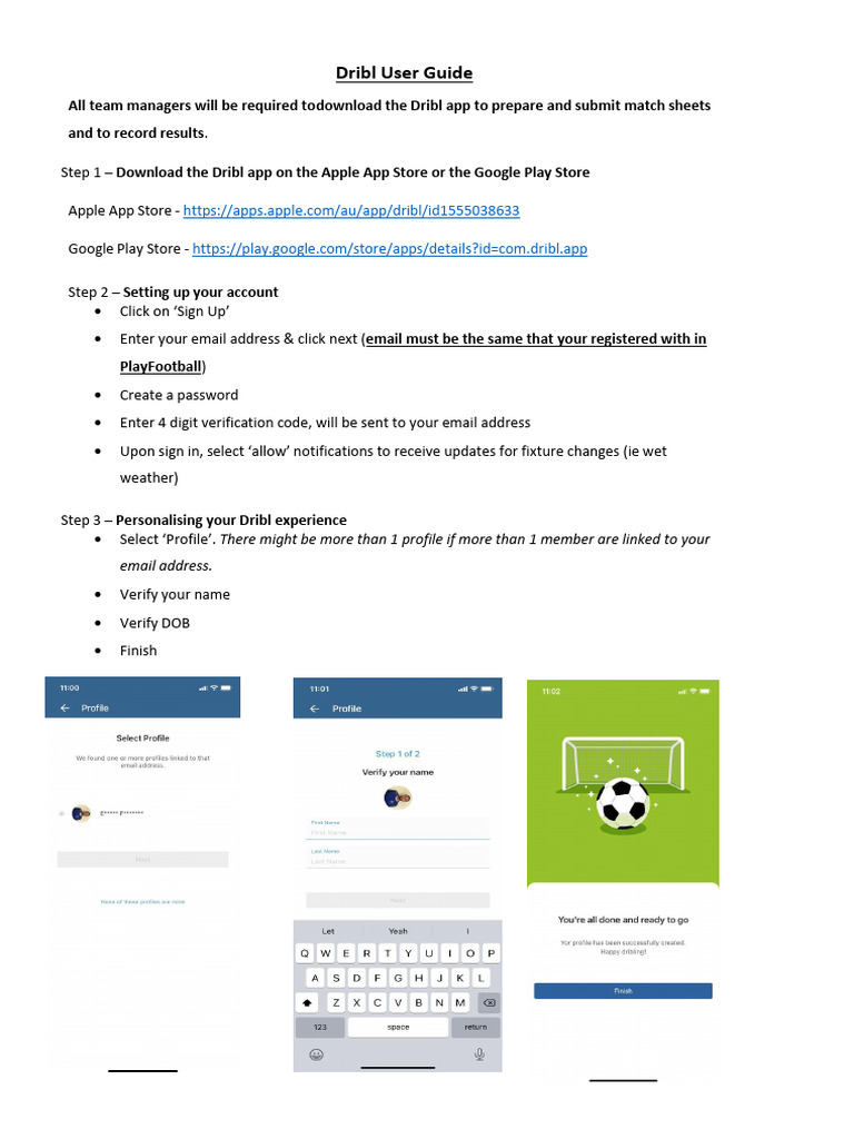 Dribl App User Guide for Managers | PDF | Google Play | Cyberspace