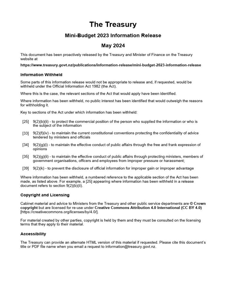 Treasury Advice On The Fiscal Strategy | PDF | Fiscal Policy | Taxes
