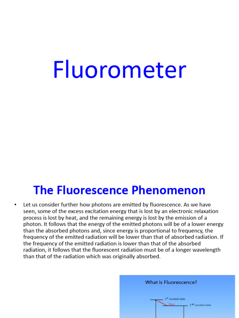 Fluorometer PDF Fluorescence Spectroscopy Emission Spectrum