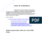 Las Generaciones de Ordenadores INFORMATICA