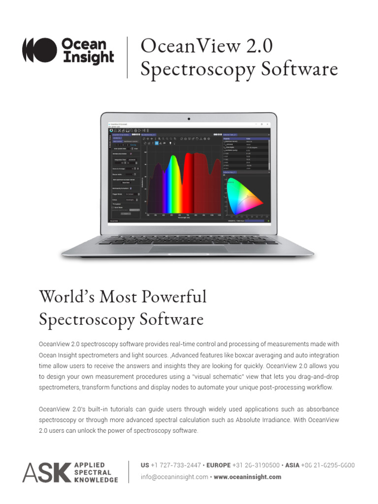 OceanView 2.0 Spectroscopy Software Guide | PDF | Spectroscopy | Computing