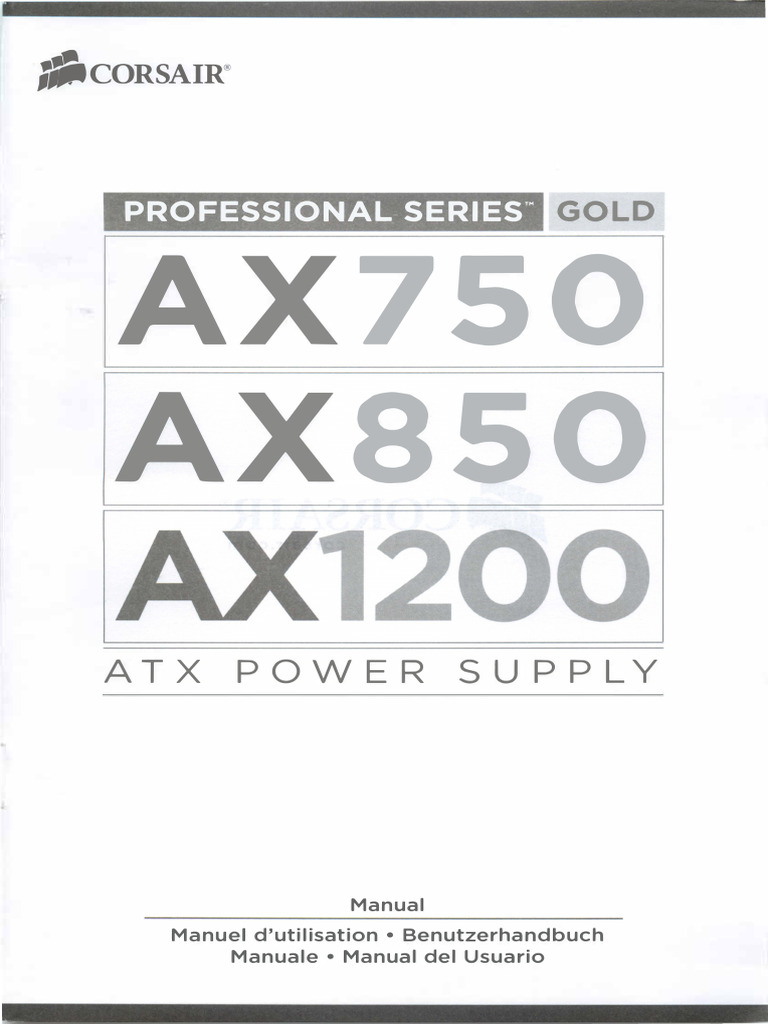 Corsair Professional Series AX750-AX850-AX1200 Manual | PDF 
