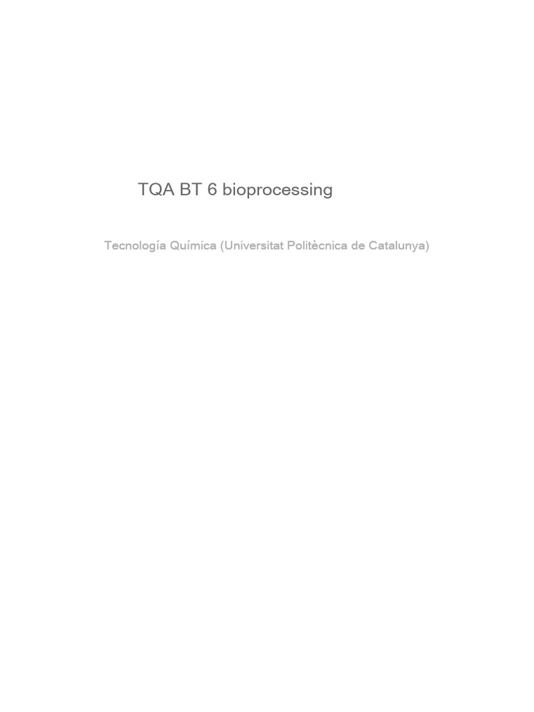 TQA BT 6 Bioprocessing | PDF
