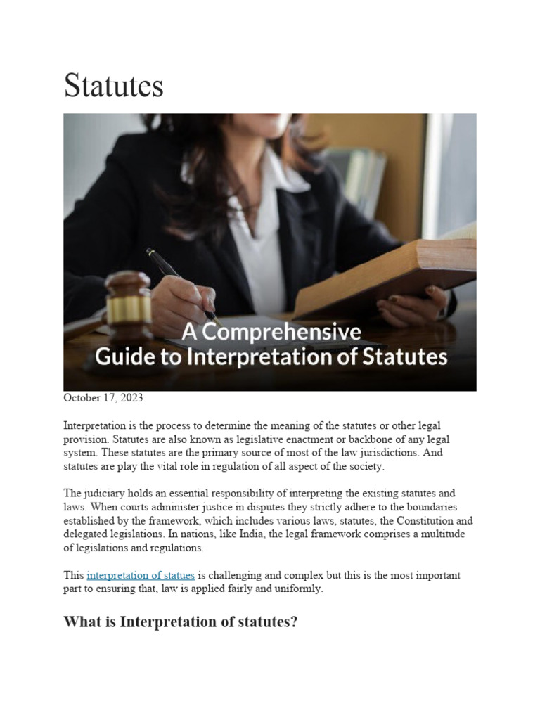 Understanding Statutory Interpretation | PDF | Statutory Interpretation ...