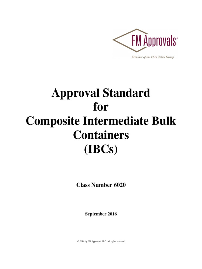 FM 1612 Approval for Composite IBCs | PDF | Gallon
