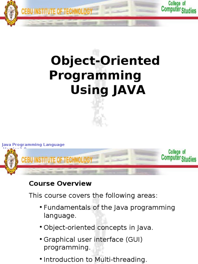 Object-Oriented Programming Using JAVA: University of The Philippines ...