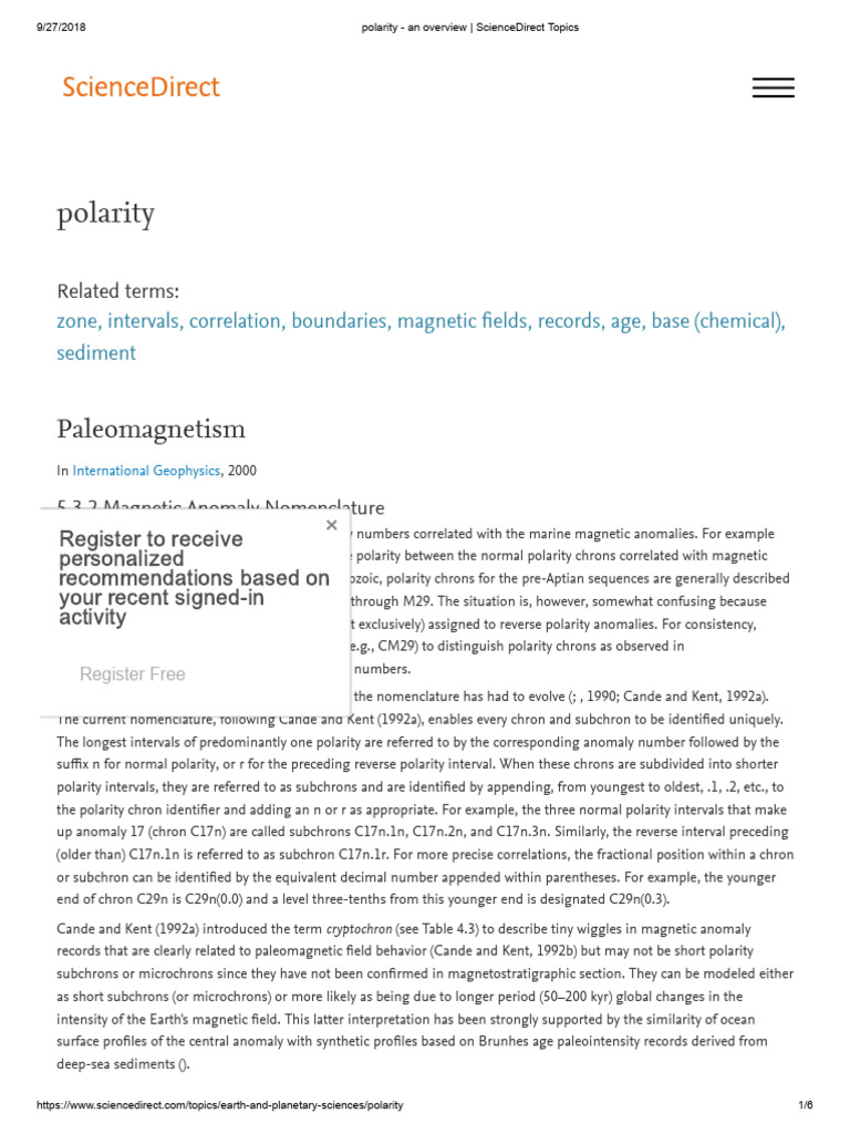 Polarity An Overview ScienceDirect Topics PDF Geology Earth