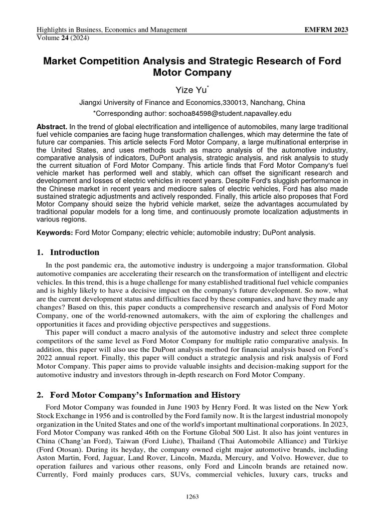 Market_Competition_Analysis_and_Strategic_Research | PDF | Ford Motor ...