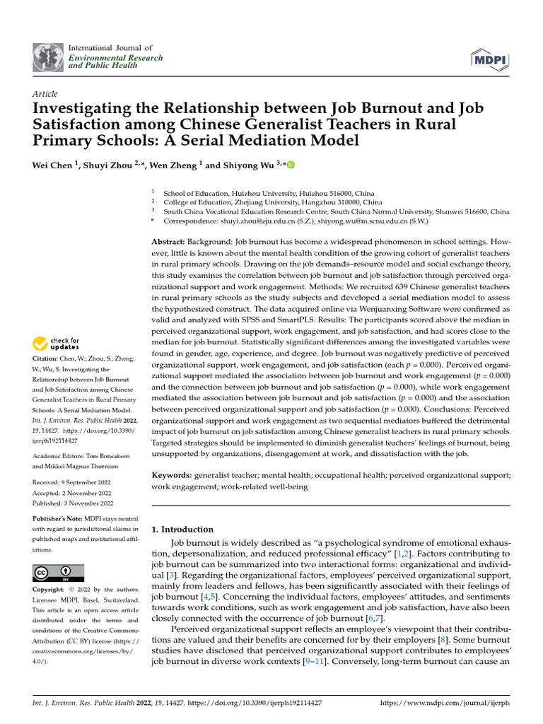 Investigating The Relationship Between Job Burnout and Job Satisfaction ...