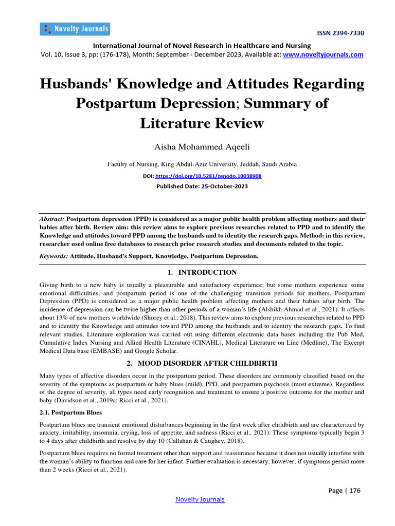Husbands' Awareness of Postpartum Depression | PDF | Postpartum ...