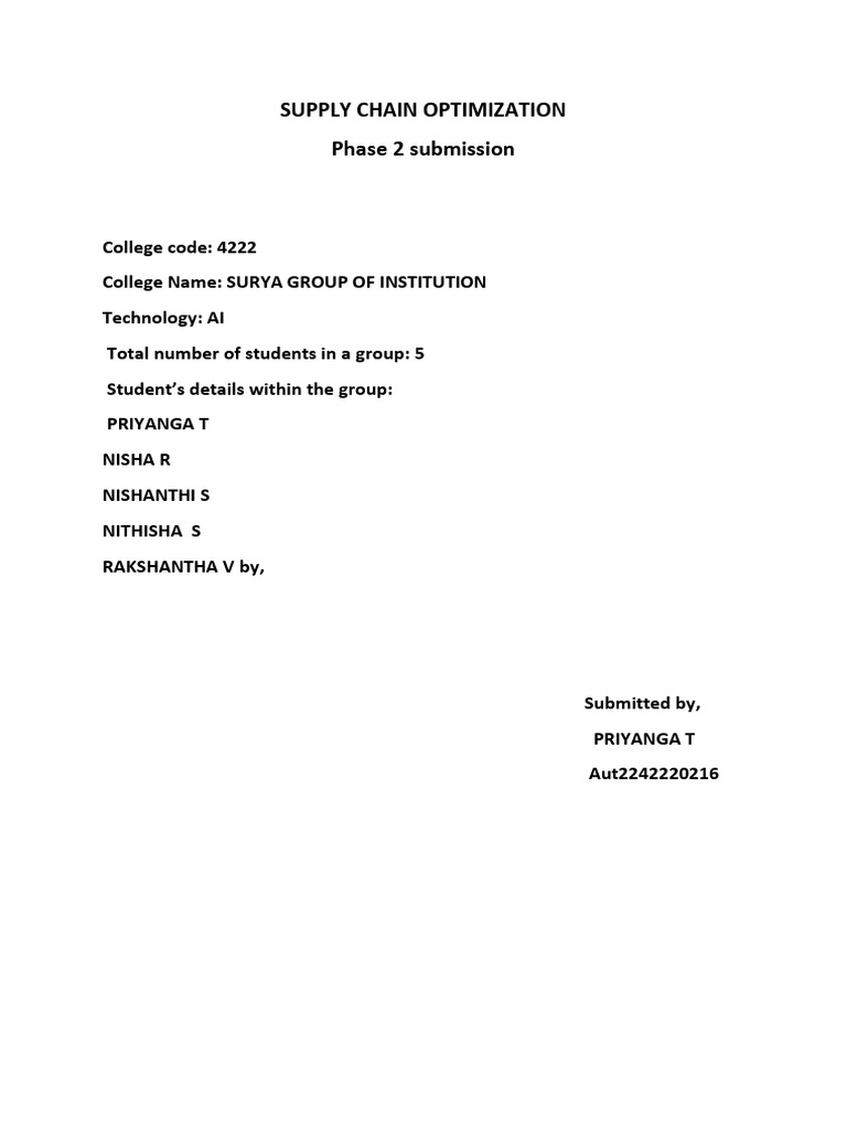 Supply Chain Optimization-1 | PDF | Supply Chain | Inventory