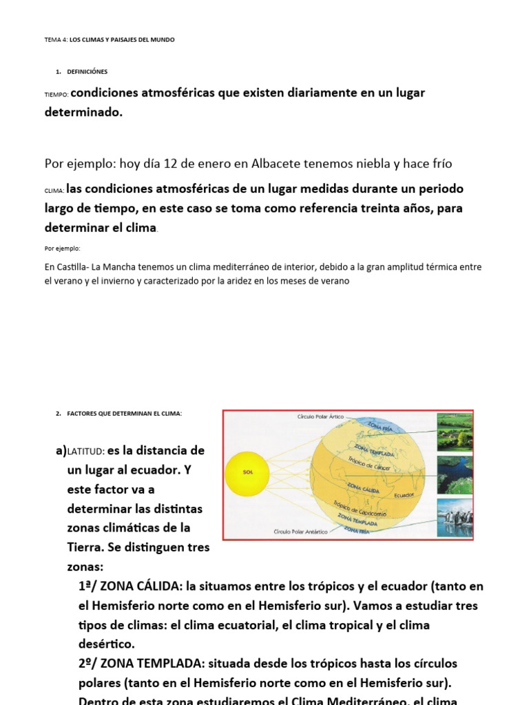 Climas y Paisajes del Mundo: Guía Completa | PDF | Clima | Ecuador