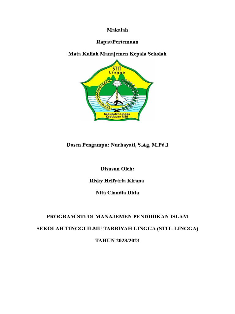 Manajemen Rapat di Sekolah Efektif | PDF | Karier & Perkembangan ...