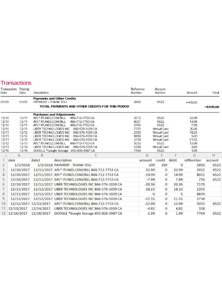 Convert Bank Statements To Excel With DocuClipper Excel File of Bank ...