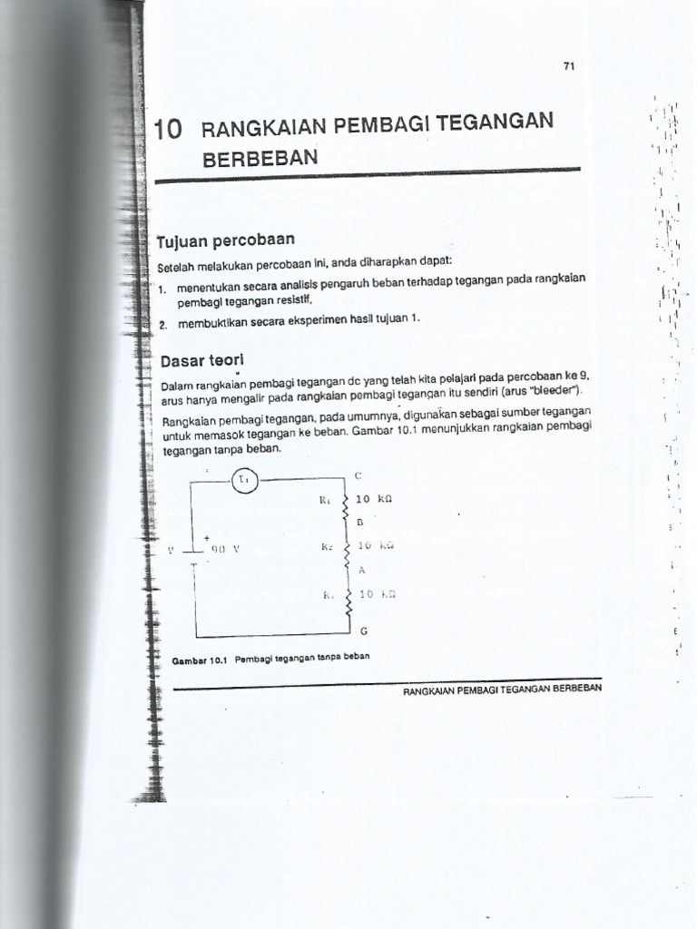 Rangkaian Pembagi Tegangan Dengan Beban | PDF