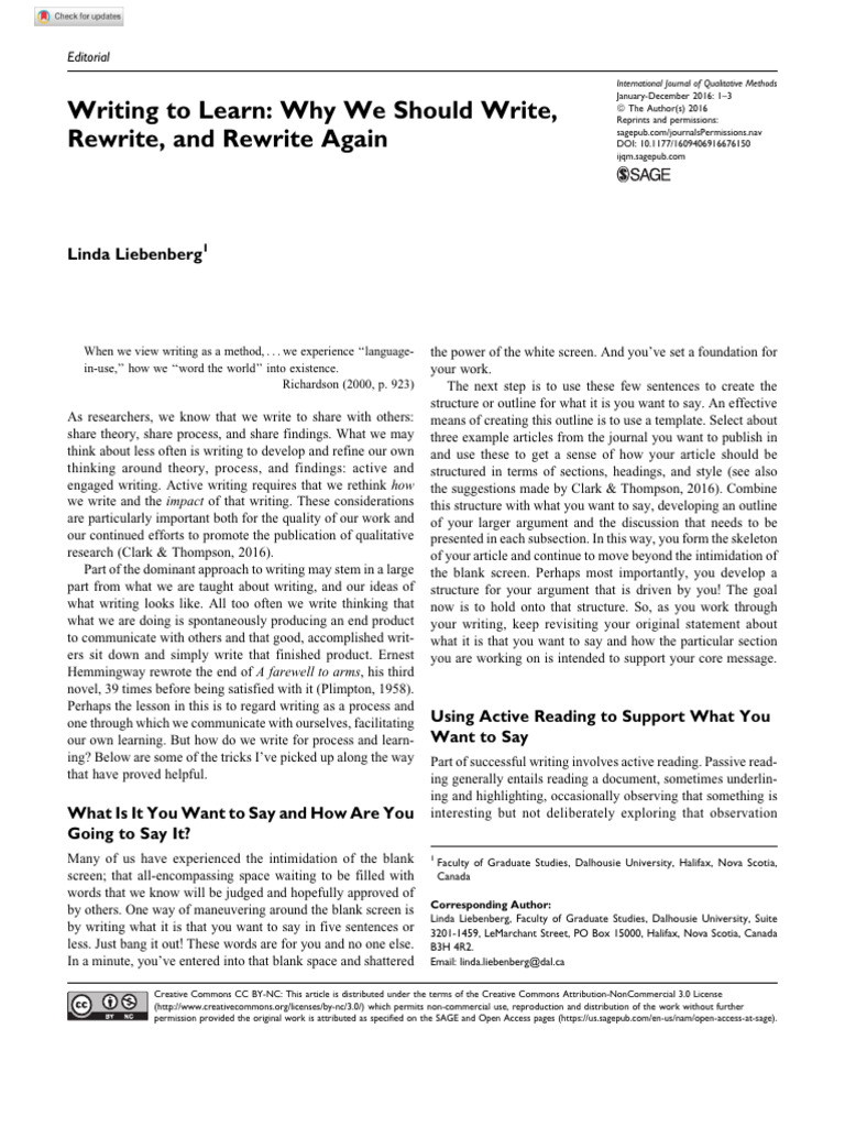 Writing To Learn-1 | Download Free PDF | Thought | Creative Commons License