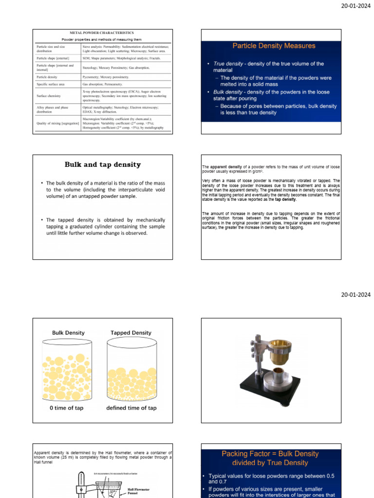 L8-Bulk and Tap Density | PDF | Density | Flow Measurement
