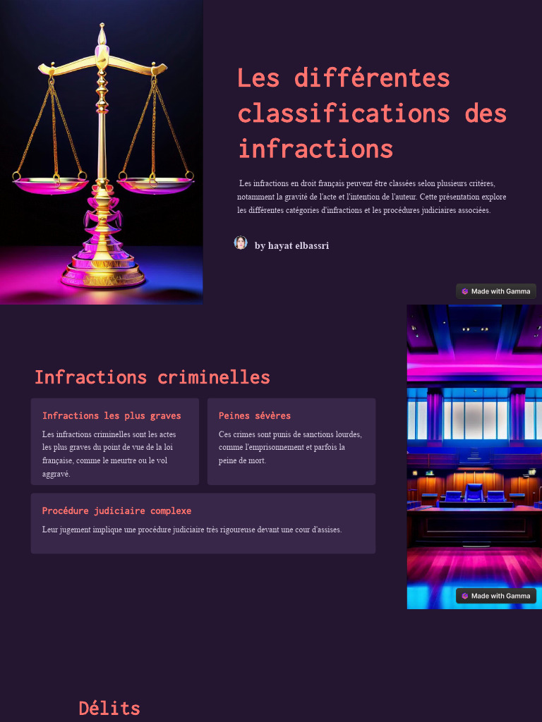 Classifications des infractions en France | PDF | Crimes | Crime et ...